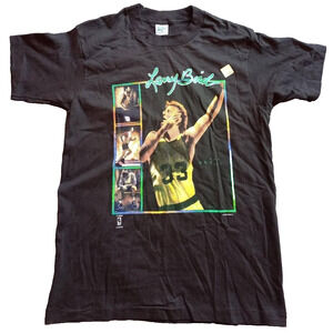 NEW Larry BIRD 90s Boston Celtics SALEM Single Stitch Tee shirt M black NBA vtg